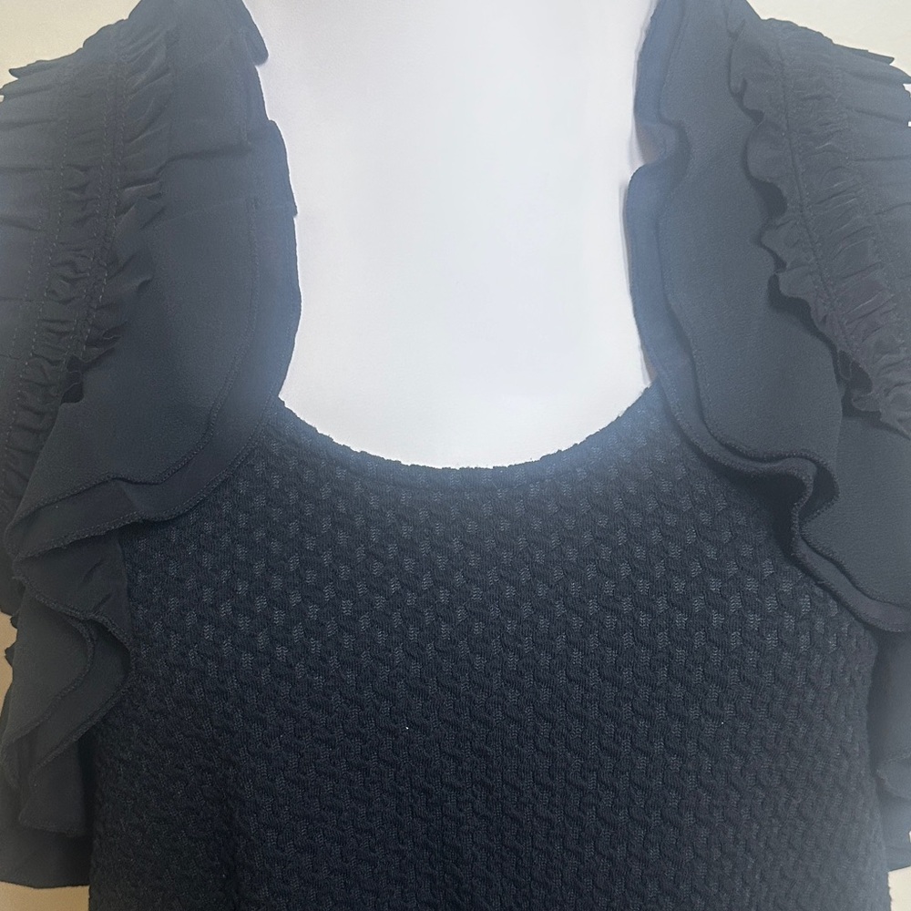 Deletta Black Ruffle Sleeveless Blouse - Picture 4 of 5
